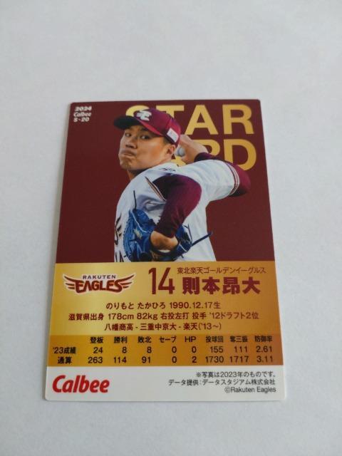 カルビープロ野球チップス2024 第1弾 S-20 東北楽天ゴールデンイーグルス 14 則本昂大投手 < トレーディングカード  カルビープロ野球チップス2024 第1弾 S-20 東北楽天ゴールデンイーグルス 14 則本昂大投手 < トレーディングカードの