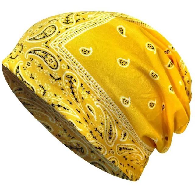 爆ヤス価格590円★鮮やかなペイズリープリントヒップホップスタイルのソフトニットビーニー ピンク < 女性ファッション  爆ヤス価格590円★鮮やかなペイズリープリントヒップホップスタイルのソフトニットビーニー ピンク < 女性ファッションの