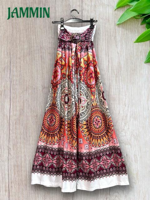 アジアン花紋様柄パンツ ヒッピー アジアン アジアン ゆるめパンツ < 女性ファッション アジアン花紋様柄パンツ ヒッピー アジアン アジアン ゆるめパンツ < 女性ファッションの