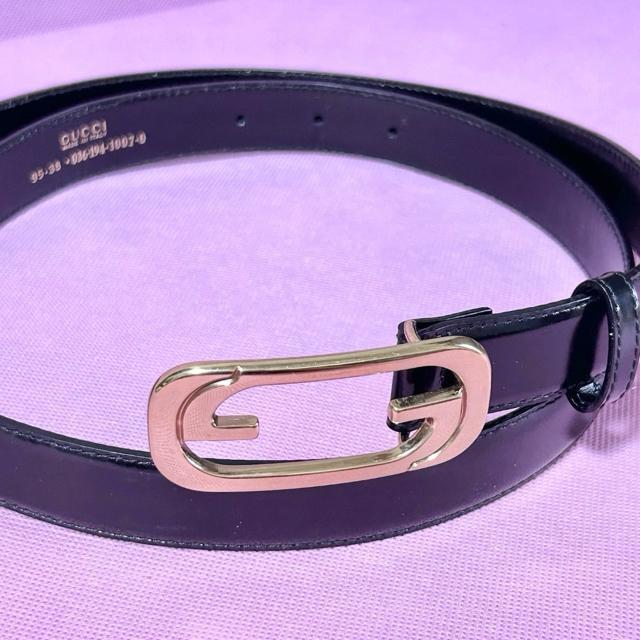 GUCCI �O�b�` �x���g 036�E194�E1007�E0 �S�[���h���� �C���^�[���b�L���O G �u���b�N �� �u�����h�� 