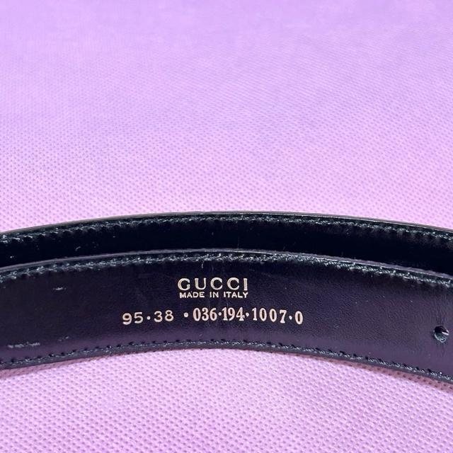 GUCCI �O�b�` �x���g 036�E194�E1007�E0 �S�[���h���� �C���^�[���b�L���O G �u���b�N �� �u�����h�� 