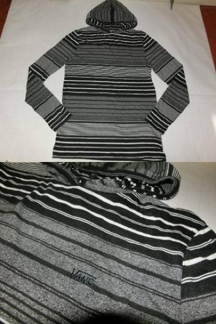 アメカジ 【VANS】フード付ボーダー柄ロングT US S < 男性ファッション  アメカジ 【VANS】フード付ボーダー柄ロングT US S < 男性ファッションの