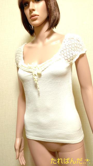 ☆PInky Girls☆綺麗なモヘア鍵編み×襟Bzの白ニットソーT170☆3点で即落 < ブランド  ☆PInky Girls☆綺麗なモヘア鍵編み×襟Bzの白ニットソーT170☆3点で即落  < ブランドの