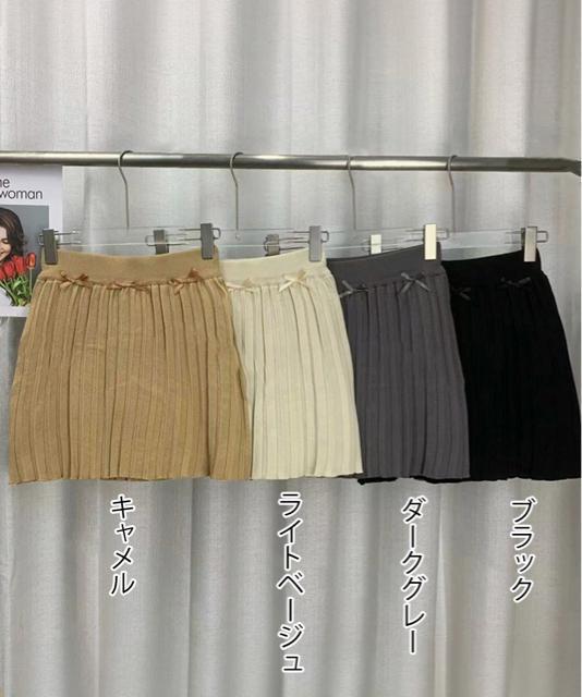 送料無料 新品 リボン付きプリーツミニスカートレディース < 女性ファッション  送料無料 新品 リボン付きプリーツミニスカートレディース < 女性ファッションの