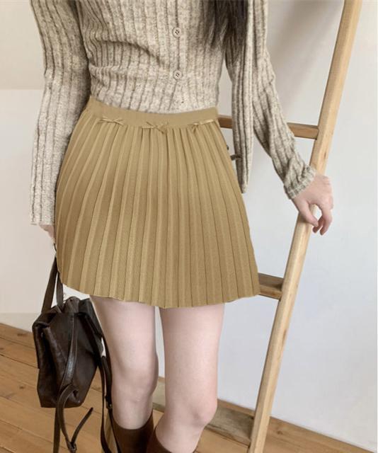 送料無料 新品 リボン付きプリーツミニスカートレディース < 女性ファッション  送料無料 新品 リボン付きプリーツミニスカートレディース < 女性ファッションの