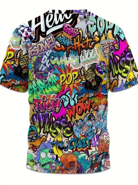 爆ヤス価格1390円★メンズ3DグラフィティTシャツ - 鮮やかなポップアートデザイン USAサイズM(日本サイズXL相当) < 男性ファッション  爆ヤス価格1390円★メンズ3DグラフィティTシャツ - 鮮やかなポップアートデザイン USAサイズM(日本サイズXL相当) < 男性ファッションの