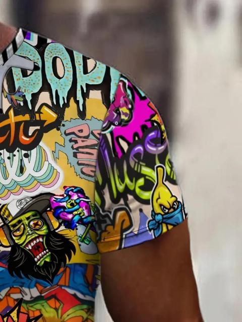 爆ヤス価格1390円★メンズ3DグラフィティTシャツ - 鮮やかなポップアートデザイン USAサイズM(日本サイズXL相当) < 男性ファッション  爆ヤス価格1390円★メンズ3DグラフィティTシャツ - 鮮やかなポップアートデザイン USAサイズM(日本サイズXL相当) < 男性ファッションの