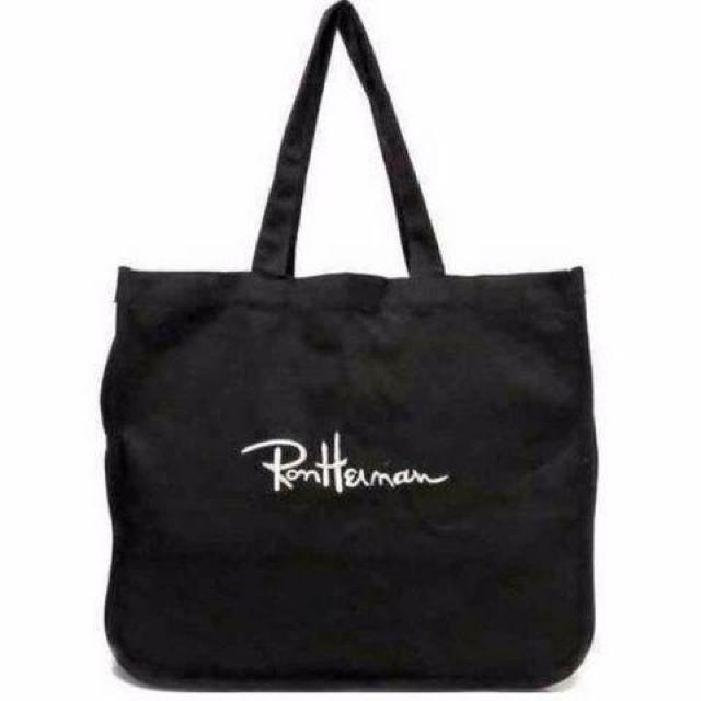 【Ron Herman/ロンハーマン】《New》ロゴ刺繍★キャンパス*トートバッグ<ブラック> < ブランド 【Ron Herman/ロンハーマン】《New》ロゴ刺繍★キャンパス*トートバッグ<ブラック> < ブランドの