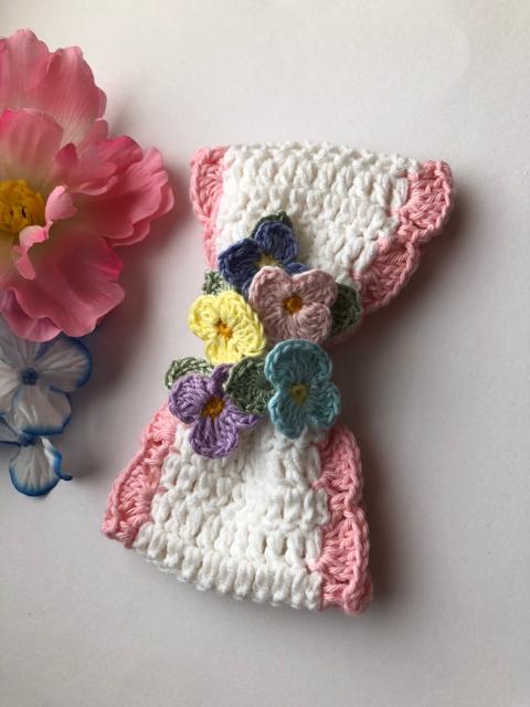 ハンドメイド バレッタ 大きめ リボン パステルすみれ満開♪ < 女性ファッション  ハンドメイド バレッタ 大きめ リボン パステルすみれ満開♪ < 女性ファッションの
