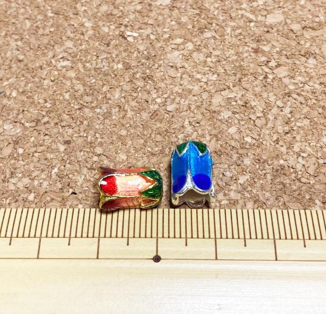 花型エナメルビーズキャップ/ビーズ2個青 < ペット/手芸/園芸  花型エナメルビーズキャップ/ビーズ2個青 < ペット/手芸/園芸の