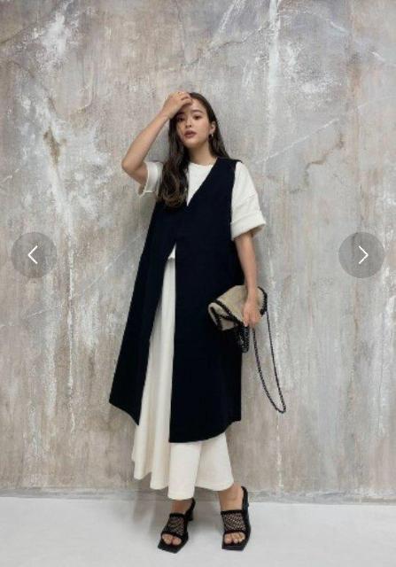 trunc88 ベルト付きロングジレ ブラック < 女性ファッション  trunc88 ベルト付きロングジレ ブラック < 女性ファッションの