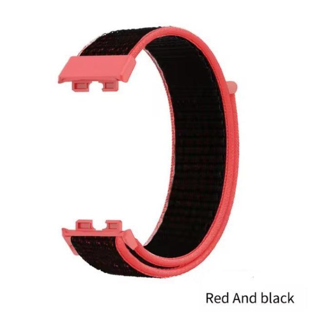 HUAWEI Band 10 9 8 ブラック×レッド ベルト バンド ナイロン ループ < 家電/AV  HUAWEI Band 10 9 8 ブラック×レッド ベルト バンド ナイロン ループ < 家電/AVの