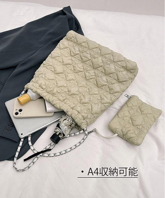 送料無料 新品 キルトチェーンバッグポーチ付トートバッグ < 女性ファッション  送料無料 新品 キルトチェーンバッグポーチ付トートバッグ < 女性ファッションの