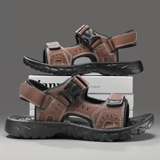 爆ヤス価格2190円★メンズサマーサンダル - ブラック、フック&ループクロージャー付き、快適なEVAソール ブラウン26.5cm < 男性ファッション 爆ヤス価格2190円★メンズサマーサンダル - ブラック、フック&ループクロージャー付き、快適なEVAソール ブラウン26.5cm < 男性ファッションの