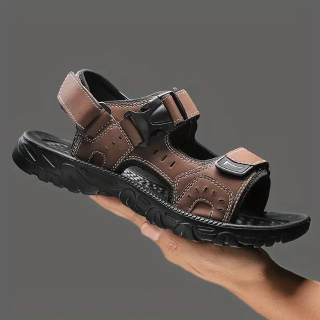 爆ヤス価格2190円★メンズサマーサンダル - ブラック、フック&ループクロージャー付き、快適なEVAソール ブラウン26.5cm < 男性ファッション 爆ヤス価格2190円★メンズサマーサンダル - ブラック、フック&ループクロージャー付き、快適なEVAソール ブラウン26.5cm < 男性ファッションの