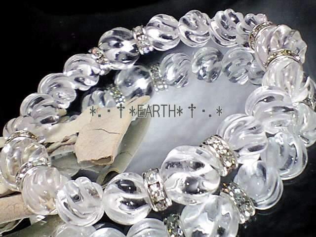 天然石★Sラインツイスト螺旋彫り水晶オラオラ数珠 < 女性アクセサリー/時計 天然石★Sラインツイスト螺旋彫り水晶オラオラ数珠 < 女性アクセサリー/時計の