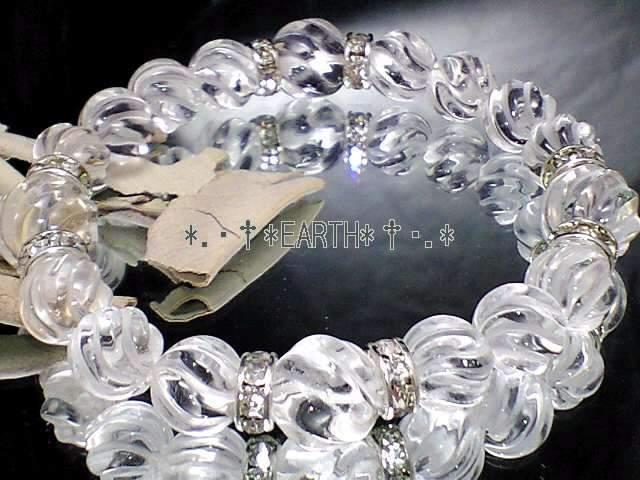 天然石★Sラインツイスト螺旋彫り水晶オラオラ数珠 < 女性アクセサリー/時計 天然石★Sラインツイスト螺旋彫り水晶オラオラ数珠 < 女性アクセサリー/時計の