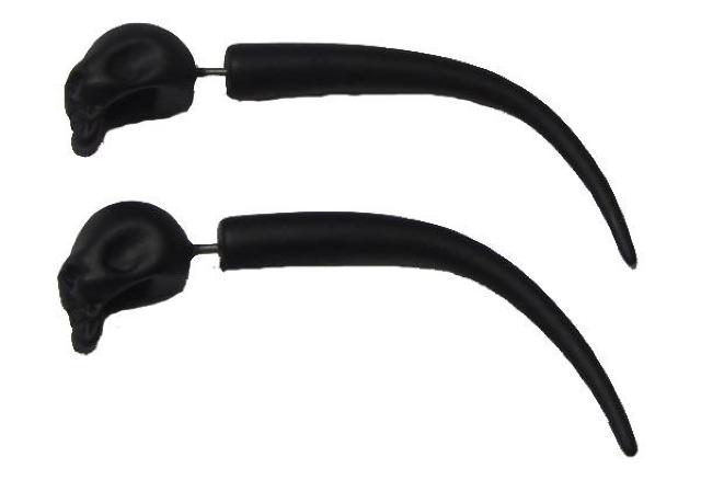 スカルピアス・タスクスタイルキャッチ マットブラック 単体 片耳 ドクロ ガイコツ かっこいい パンクロック B系 モノクロ 黒 < 男性アクセサリー/時計  スカルピアス・タスクスタイルキャッチ マットブラック 単体 片耳 ドクロ ガイコツ かっこいい パンクロック B系 モノクロ 黒  < 男性アクセサリー/時計の