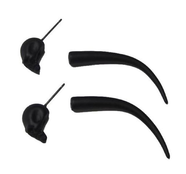 スカルピアス・タスクスタイルキャッチ マットブラック 単体 片耳 ドクロ ガイコツ かっこいい パンクロック B系 モノクロ 黒 < 男性アクセサリー/時計  スカルピアス・タスクスタイルキャッチ マットブラック 単体 片耳 ドクロ ガイコツ かっこいい パンクロック B系 モノクロ 黒 < 男性アクセサリー/時計の