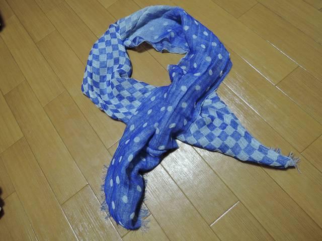 新品ポールスミスPaul Smithチェック・ドット柄切替ストール青系 < ブランド 新品ポールスミスPaul Smithチェック・ドット柄切替ストール青系 < ブランドの