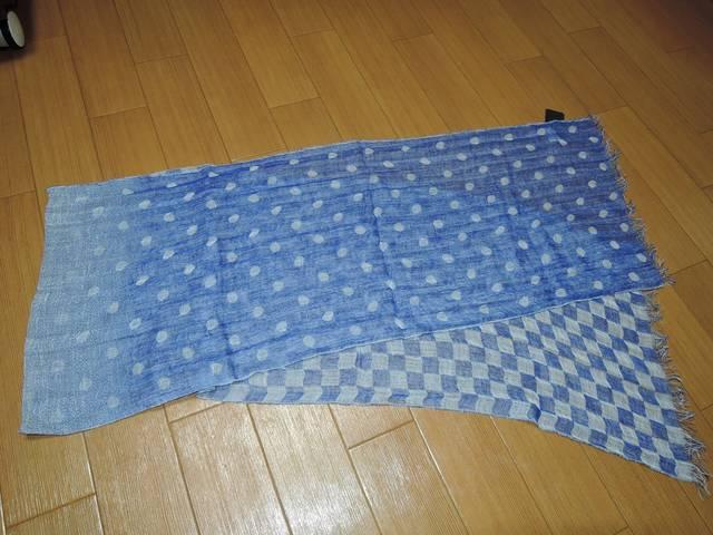 新品ポールスミスPaul Smithチェック・ドット柄切替ストール青系 < ブランド 新品ポールスミスPaul Smithチェック・ドット柄切替ストール青系 < ブランドの