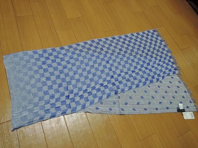 新品ポールスミスPaul Smithチェック・ドット柄切替ストール青系 < ブランド 新品ポールスミスPaul Smithチェック・ドット柄切替ストール青系 < ブランドの