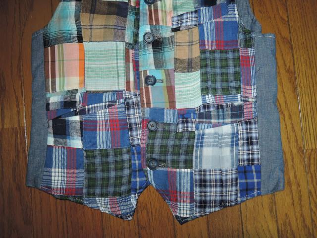 BLUE BLUE ブルーブルー パッチワーク チェック ベスト S 1 VEST ハリラン HRM < ブランド  BLUE BLUE ブルーブルー パッチワーク チェック ベスト S 1 VEST ハリラン HRM < ブランドの
