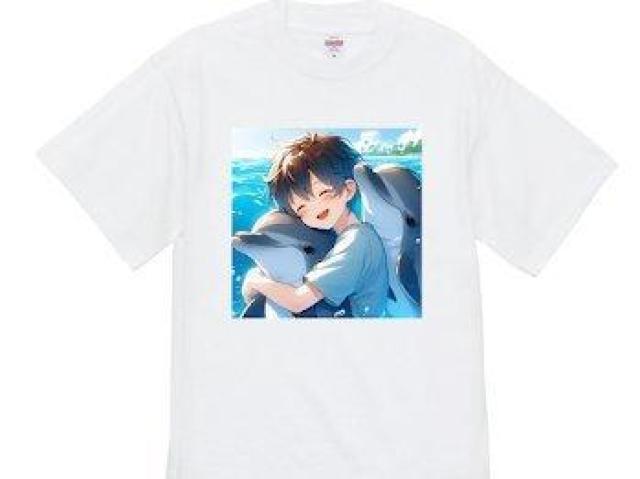 ハイクオリティー Tシャツ少年 海 イルカ < 女性ファッション ハイクオリティー Tシャツ少年 海 イルカ < 女性ファッションの