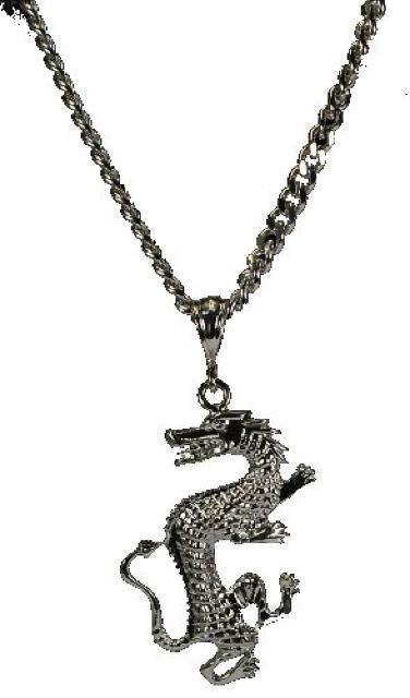 HipHop・シルバードラゴン 50mm 竜 龍 ペンダント トップ チェーン モチーフ ネックレス かっこいい いかつい < 男性アクセサリー/時計  HipHop・シルバードラゴン 50mm 竜 龍 ペンダント トップ チェーン モチーフ ネックレス かっこいい いかつい < 男性アクセサリー/時計の
