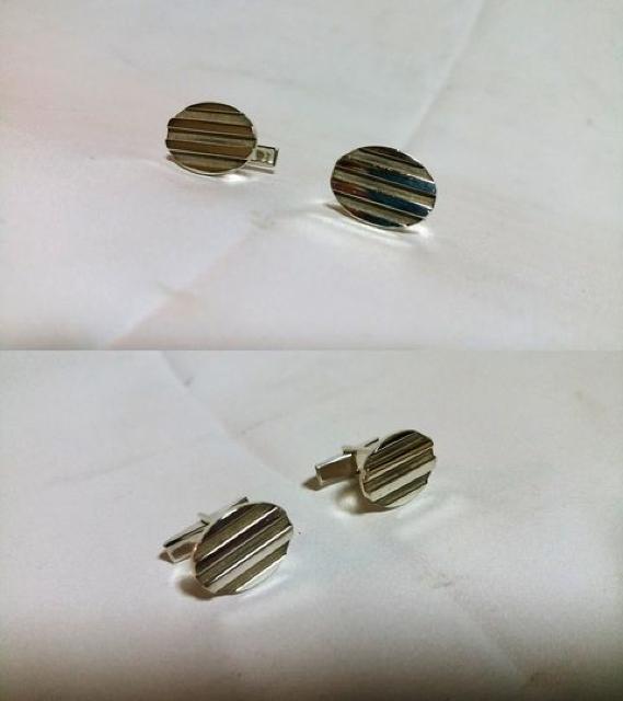 正規良 絶版 TIFFANY ティファニー T&CO ストライプ×鏡面 カフス シルバー SV925 < ブランド  正規良 絶版 TIFFANY ティファニー T&CO ストライプ×鏡面 カフス シルバー SV925 < ブランドの
