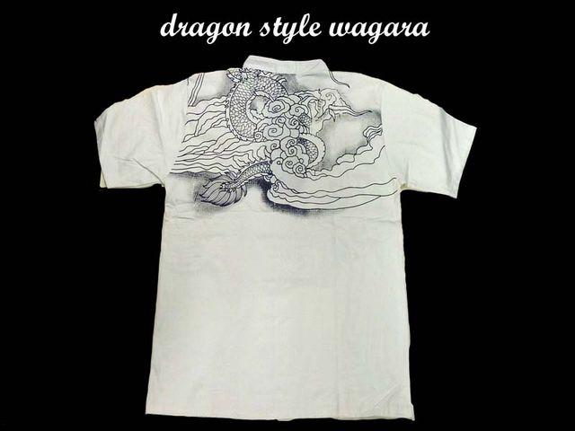 新品 和柄 ヤンキ・b系・チカノスタイルシャツ D15(L) 白 < 男性ファッション  新品 和柄 ヤンキ・b系・チカノスタイルシャツ D15(L) 白 < 男性ファッションの