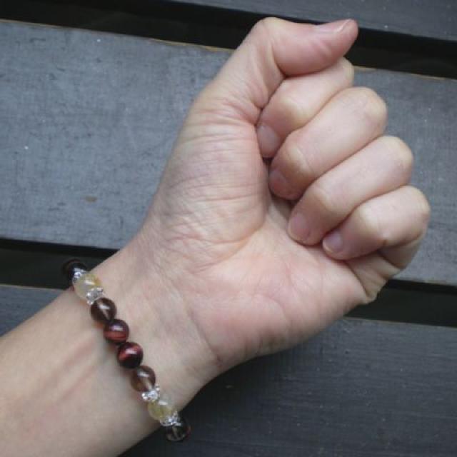 ルチルクォーツxレッドタイガーアイxスモーキークォーツ < 男性アクセサリー/時計 ルチルクォーツxレッドタイガーアイxスモーキークォーツ < 男性アクセサリー/時計の