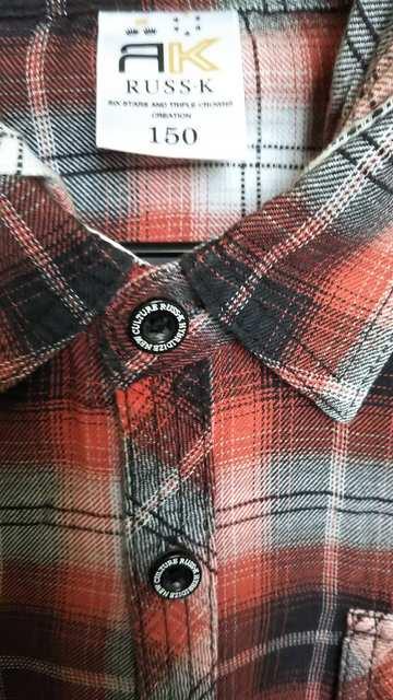 RUSS-K◇フード付き長袖シャツ オレンジ×黒150cm◇美品 < ブランド RUSS-K◇フード付き長袖シャツ オレンジ×黒150cm◇美品 < ブランドの