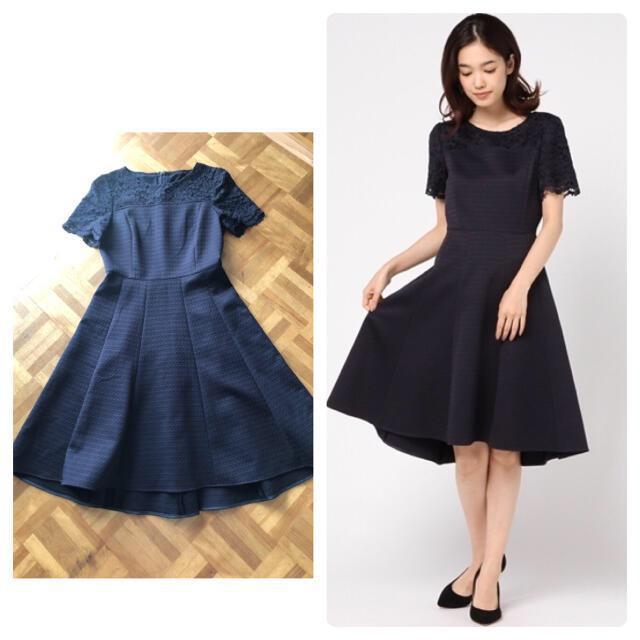 美品ANAYI アナイ ジャガード+レースフレアワン < ブランド 美品ANAYI アナイ ジャガード+レースフレアワン < ブランドの