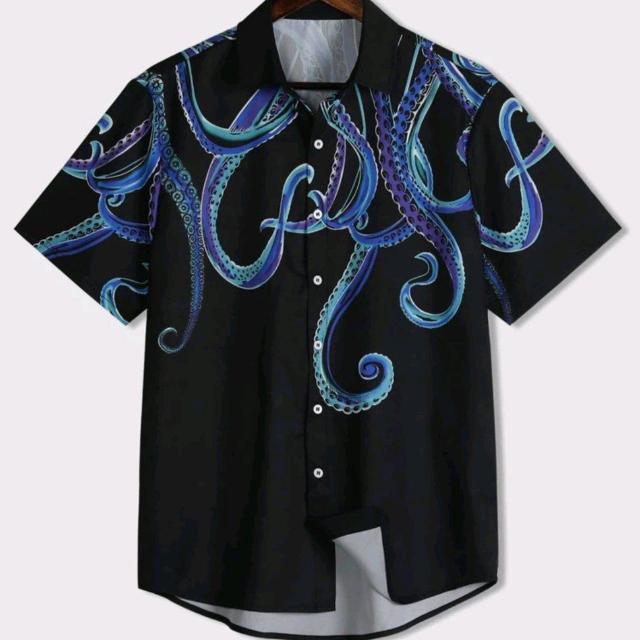 ROMWE★新品★メンズ★オクトパス柄半袖シャツ/L < 男性ファッション ROMWE★新品★メンズ★オクトパス柄半袖シャツ/L < 男性ファッションの