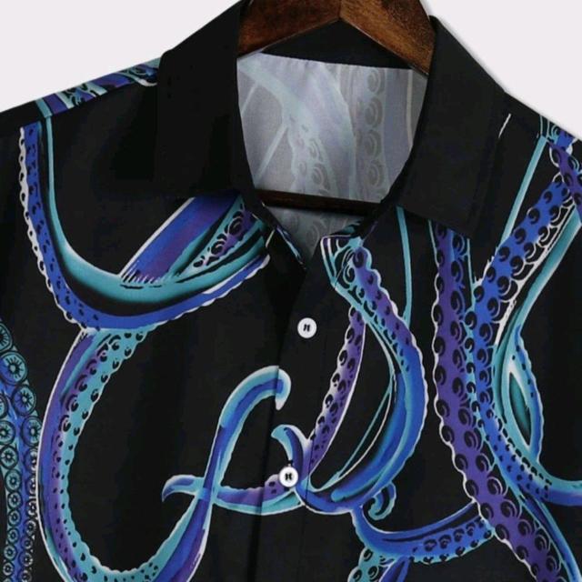 ROMWE★新品★メンズ★オクトパス柄半袖シャツ/L < 男性ファッション ROMWE★新品★メンズ★オクトパス柄半袖シャツ/L < 男性ファッションの