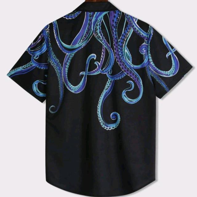 ROMWE★新品★メンズ★オクトパス柄半袖シャツ/L < 男性ファッション ROMWE★新品★メンズ★オクトパス柄半袖シャツ/L < 男性ファッションの