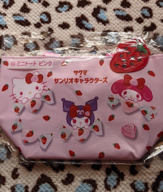 ミニトート(ピンク) サクマ×サンリオキャラクターズ当りくじ キティ マイメロ クロミ 苺 ミニトートバッグ < アニメ/コミック/キャラクター  ミニトート(ピンク) サクマ×サンリオキャラクターズ当りくじ キティ マイメロ クロミ 苺 ミニトートバッグ < アニメ/コミック/キャラクターの