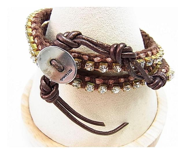 500円スタ★正規品・訳ありCHAN LUUチャンルー ラインストーン×レザー×925 ブレスレット(保存袋付/3段階調整 < ブランド 500円スタ★正規品・訳ありCHAN LUUチャンルー ラインストーン×レザー×925 ブレスレット(保存袋付/3段階調整 < ブランドの