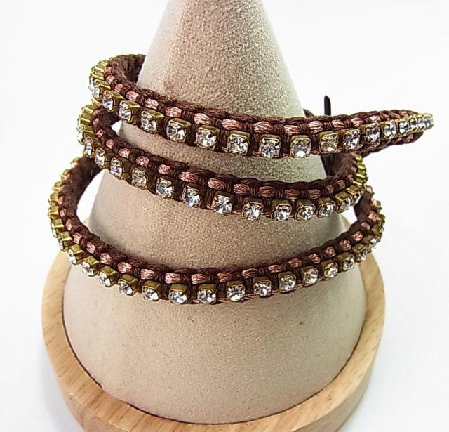 500円スタ★正規品・訳ありCHAN LUUチャンルー ラインストーン×レザー×925 ブレスレット(保存袋付/3段階調整 < ブランド 500円スタ★正規品・訳ありCHAN LUUチャンルー ラインストーン×レザー×925 ブレスレット(保存袋付/3段階調整 < ブランドの