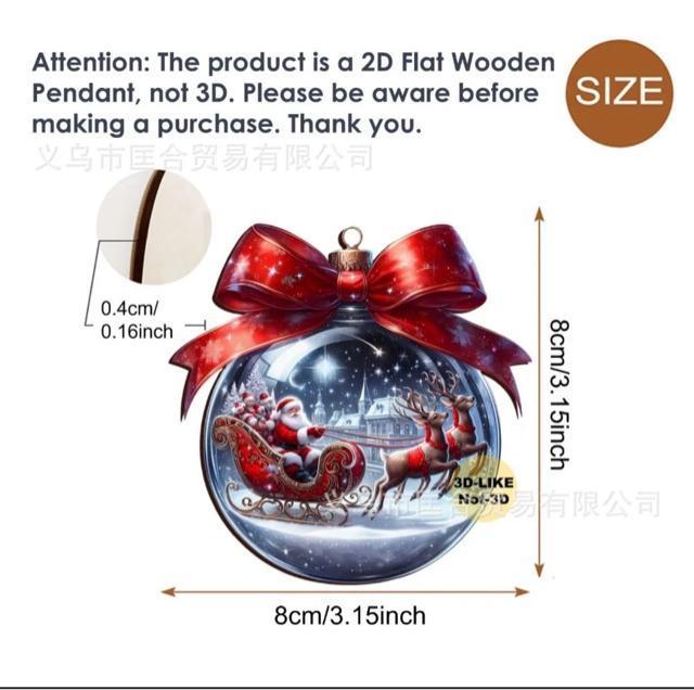 クリスマス木製ボールオーナメント | 2D木製トナカイカーペンダント | クリスマスツリーデコレーション | 18個セット < インテリア/ライフ クリスマス木製ボールオーナメント | 2D木製トナカイカーペンダント | クリスマスツリーデコレーション | 18個セット < インテリア/ライフの