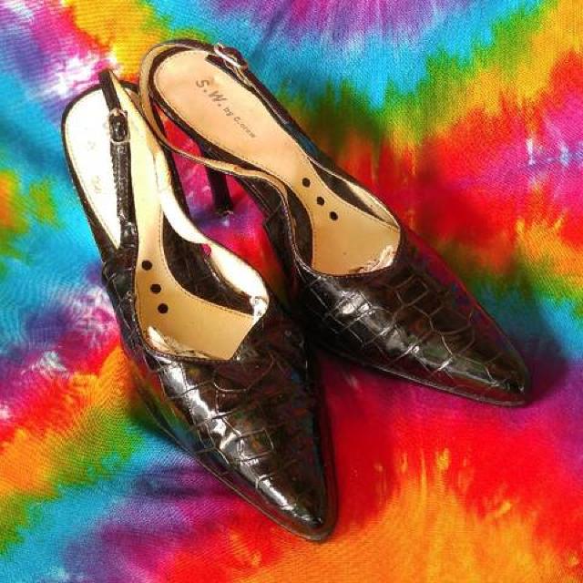 大人Sexyスタイル♪クロコ型押バックバンド付パンプス■L■ < 女性ファッション  大人Sexyスタイル♪クロコ型押バックバンド付パンプス■L■  < 女性ファッションの