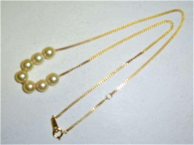 K18 18金パール プチ ネックレス パール アコヤ真珠 7ミリ 7ヶ付 < 女性アクセサリー/時計  K18 18金パール プチ ネックレス パール アコヤ真珠 7ミリ 7ヶ付 < 女性アクセサリー/時計の