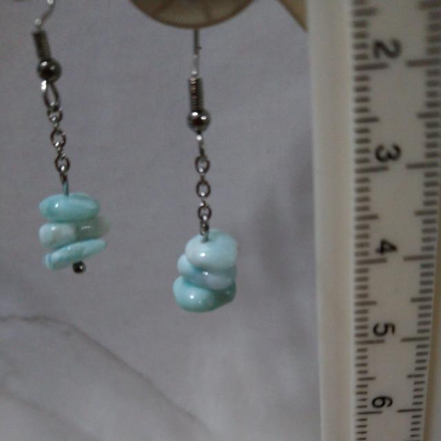 handmade 天然石ピアス ラリマーAA ステンレスフック < 女性アクセサリー/時計  handmade 天然石ピアス ラリマーAA ステンレスフック < 女性アクセサリー/時計の