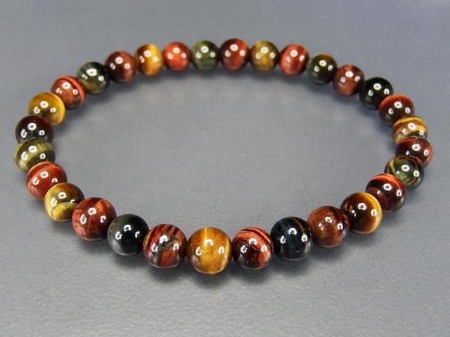 彩色タイガーアイ約6mm天然石ブレスレット金運仕事運 < 女性アクセサリー/時計  彩色タイガーアイ約6mm天然石ブレスレット金運仕事運 < 女性アクセサリー/時計の
