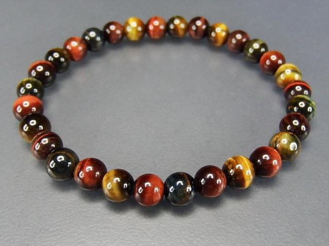 彩色タイガーアイ約6mm天然石ブレスレット金運仕事運 < 女性アクセサリー/時計  彩色タイガーアイ約6mm天然石ブレスレット金運仕事運 < 女性アクセサリー/時計の