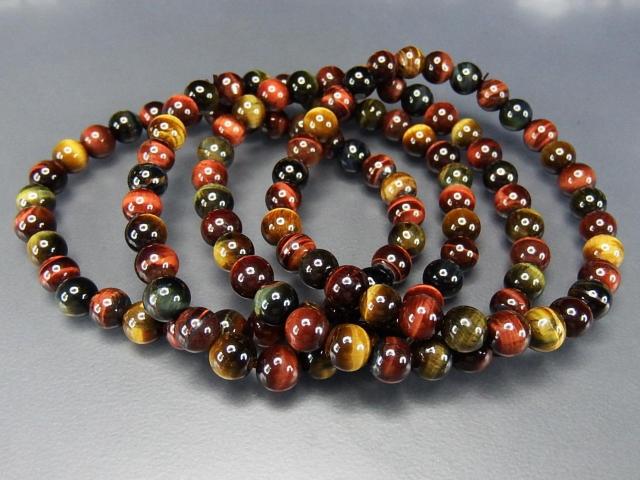 彩色タイガーアイ約6mm天然石ブレスレット金運仕事運 < 女性アクセサリー/時計  彩色タイガーアイ約6mm天然石ブレスレット金運仕事運 < 女性アクセサリー/時計の