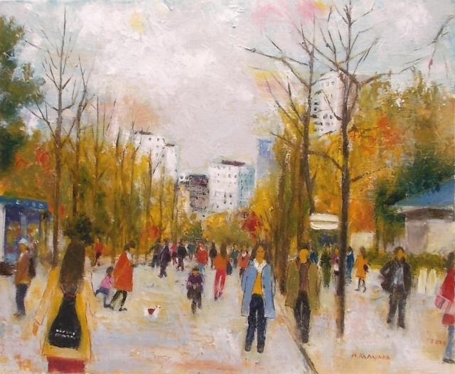 ●油彩画 金山ヒロシ 【冬の大阪城公園通り】『F12号』 新額付き大作 ★白い吐息の公園大通り < ホビー ●油彩画 金山ヒロシ 【冬の大阪城公園通り】『F12号』 新額付き大作 ★白い吐息の公園大通り < ホビーの