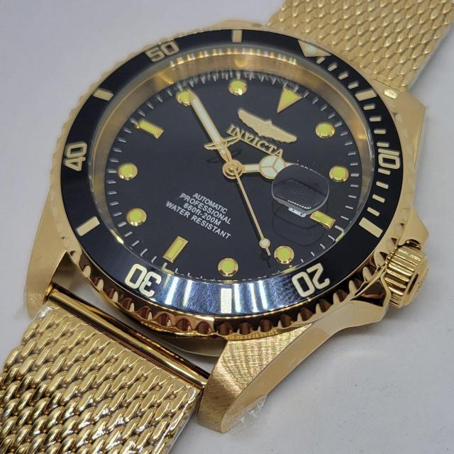 �y�h��ԃJ���[�zINVICTA  �C���r�N�^ 47mm �v���_�C�o�[ �I�[�g�}�`�b�N �S�[���h&�u���b�N  �� �j���A�N�Z�T���[/���v�� 