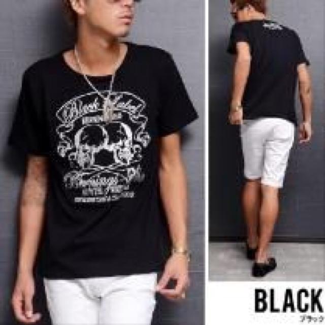 【Bernings sho/バーニングスショー】オラオラ♪バックロゴ&ダブルスカル刺繍Tシャツ < 男性ファッション 【Bernings sho/バーニングスショー】オラオラ♪バックロゴ&ダブルスカル刺繍Tシャツ < 男性ファッションの